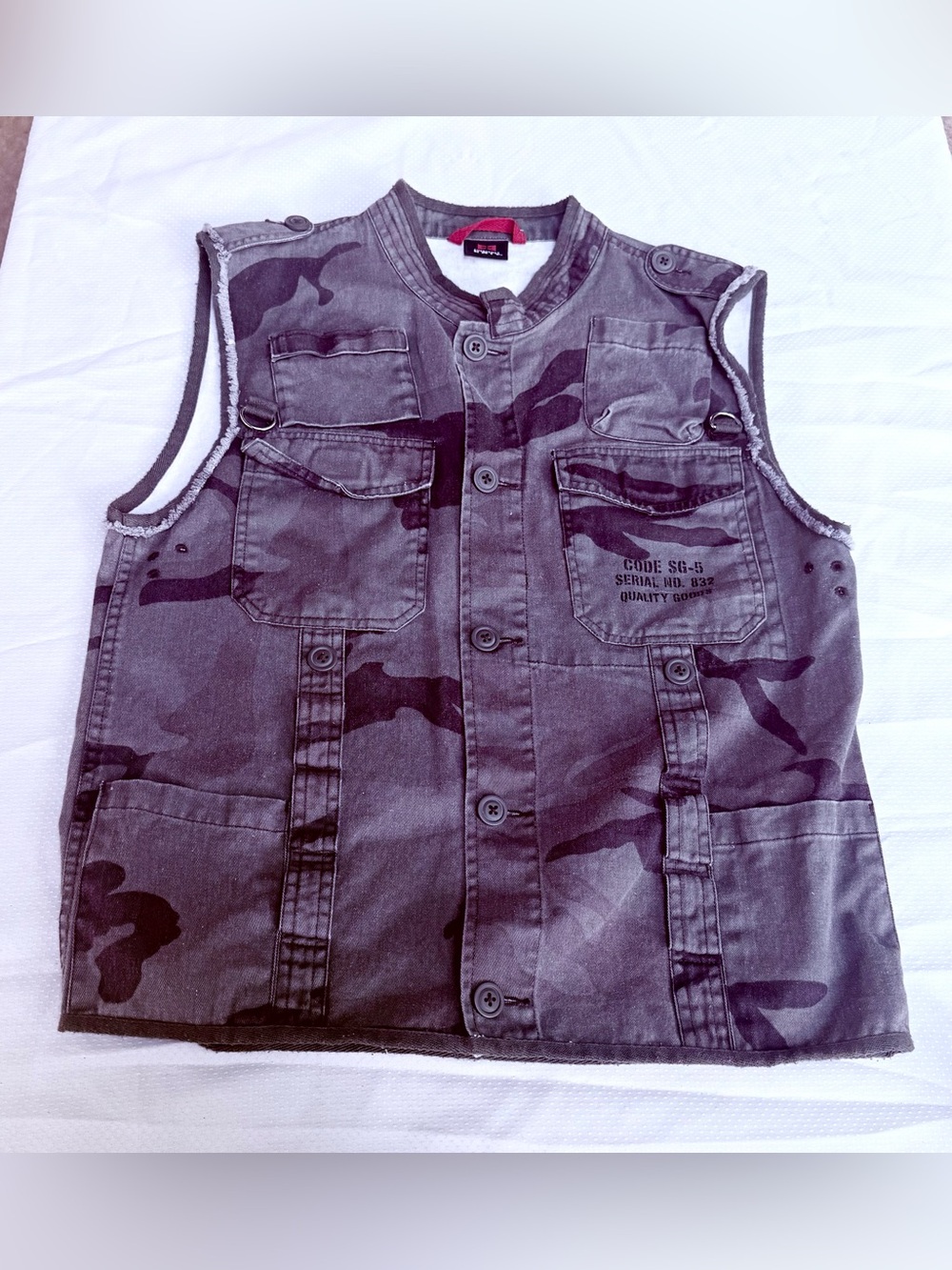 🔥 VTG Emergency Exit Camo Tactical Utility Vest M Y2K Gorpcore